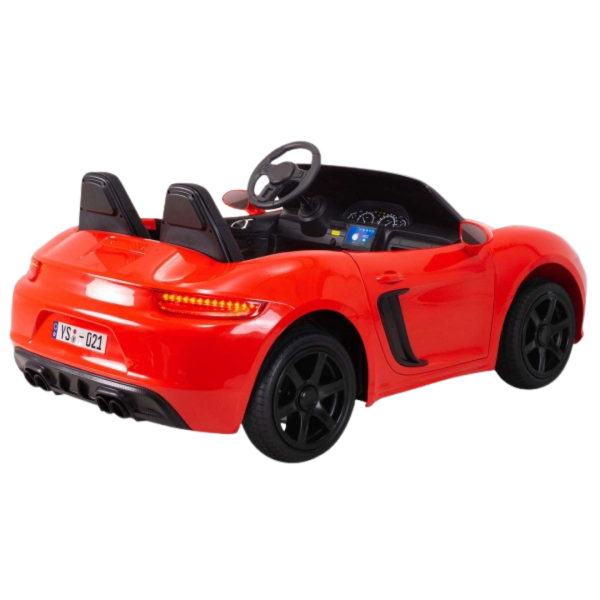 ACTIONBIKE MOTORS Kinder Elektroauto Porsche Look Premium Supercar XXL Rot schräg
