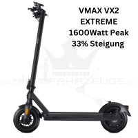 Der VX2 Extreme E-Scooter mit leistungsstarkem 500W Motor, 70 km Reichweite und integrierten Blinkern – ideal für Stadtfahrten und Abenteuer im Gelände.