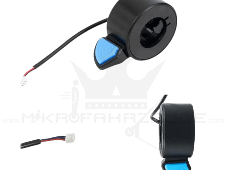 NINEBOT G30D Gashebel Daumengas Blau Ansicht oben und seite