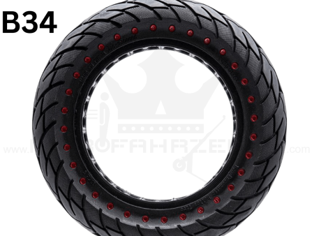 NEODONG Pannensicherer Reifen Vollrad Rote Punkte 10x2,5-6,1/B34