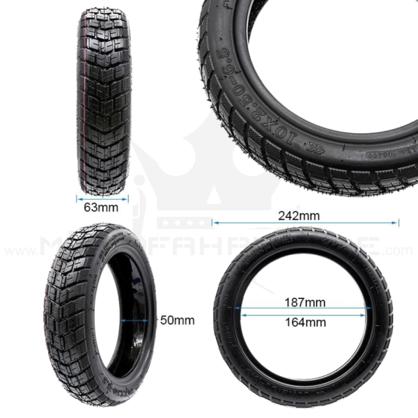 10x2,5-6,5 Offroad Tubeless Tire Tyre Reifen mit Gel Antipannengel Escooter Ersatzteil