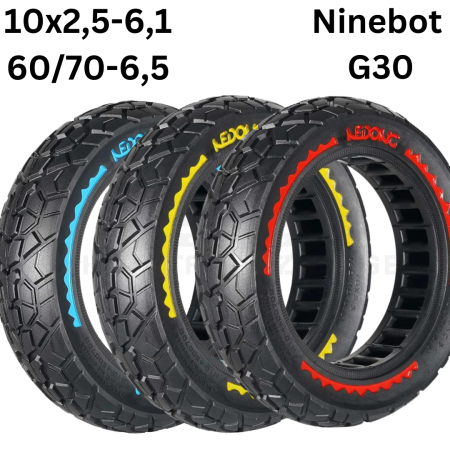 Pannensicher Solid Solider Rad roter Reifen 10×2,5-6,5 – Offroad (44MM) [Nedong] 6070-6,5 NInebot Max G30