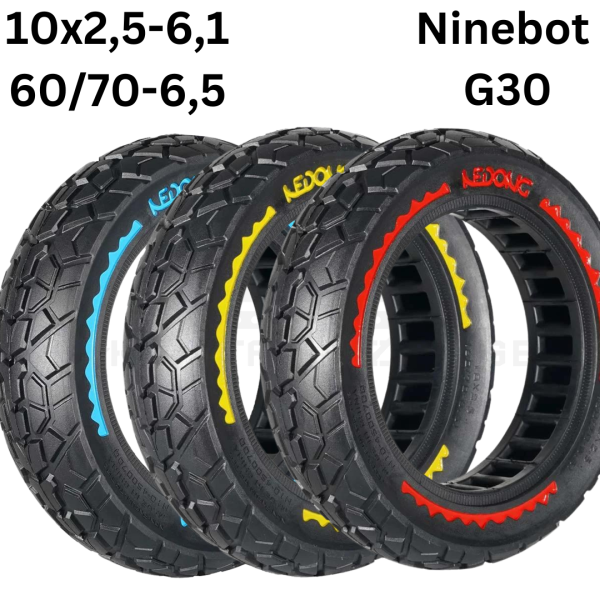 Pannensicher Solid Solider Rad roter Reifen 10×2,5-6,5 – Offroad (44MM) [Nedong] 6070-6,5 NInebot Max G30