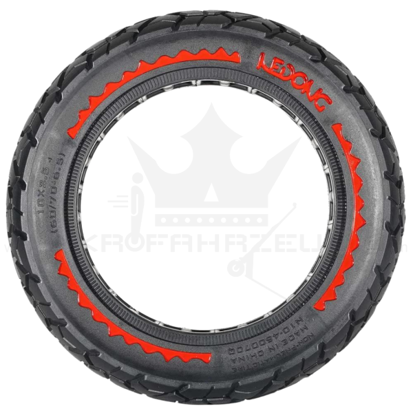 Pannensicher Solid Solider Rad roter Reifen 10×2,5-6,5 – Offroad (44MM) [Nedong] 6070-6,5 NInebot Max G30