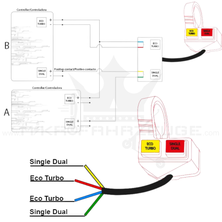 Techlife X8Motus Pro 10 Schalter EcoTurbo - SingleDual Escooter Ersatzteil Zubehör Switch Button Boost