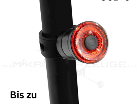 E Scooter Rücklicht mit USB. Bis zu 20h Laufzeit mit nur einer Ladung. Auch für Ebike