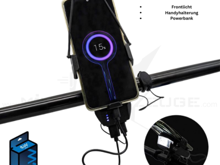 E Scooter Frontlicht mit powerbank und Handyhalterung