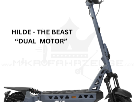 Der TRITTBRETT Hilde – The Beast E-Scooter mit kraftvollen Dual Motoren, robustem Design und flexiblen Antriebsoptionen. Ein Hochleistungs-E-Scooter mit bis zu 45 km Reichweite und Samsung Schnelllade-Akku für maximale Power und ungebremsten Fahrspaß.