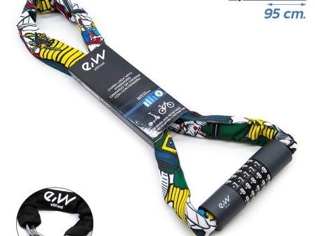 E Scooter Kettenschloss mit Zahlencode Unviersell für Electro Scooter und Ebikes Graffiti