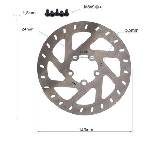 Xiaomi Mi4 Original Bremsscheibe – Brakedisc 140mm, 5-Loch-Aufnahme, Stärke 1,8mm, inkl. Schrauben. Robust, langlebig und passgenau