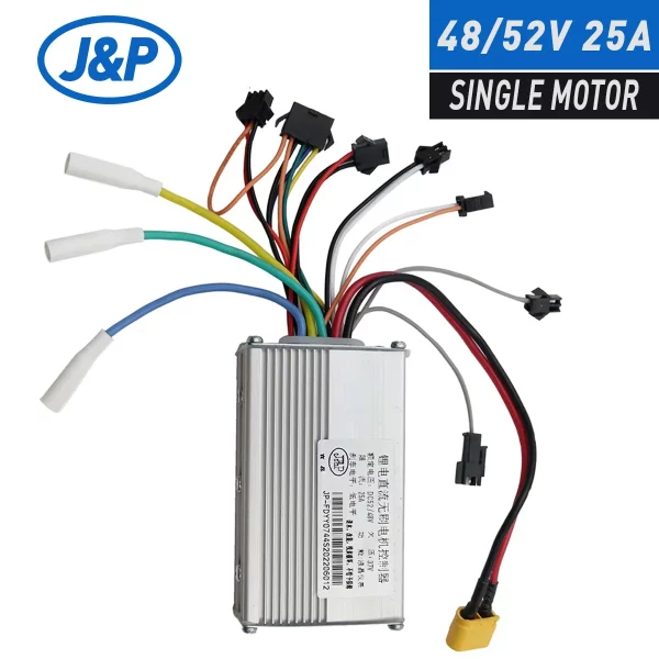 J&P Steuergerät / Motor Controller 48/52V 25A – Einzelkomponente oder Komplettset mit Mainwire und modernem Display für maximale Leistung.