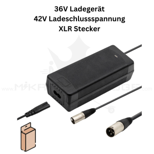 36V Ladegerät mit 42V Ladeschlusspannung und XLR Stecker