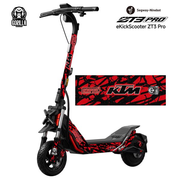 Ninebot ZT3 Design Vinyl Kit aufkleber KTM Rot