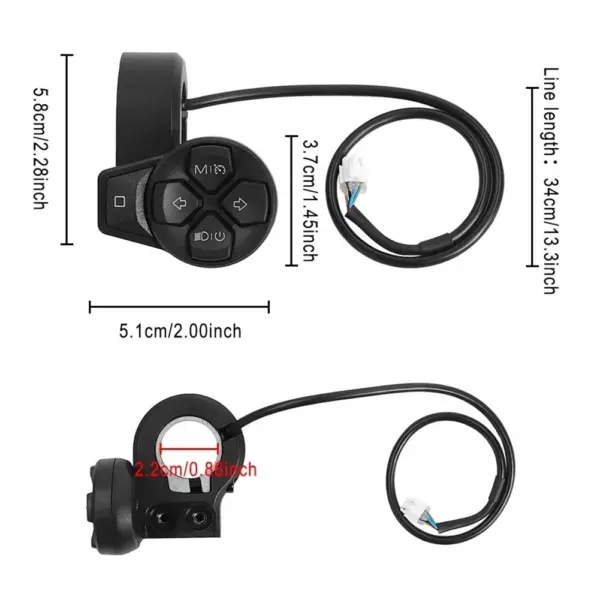 Ninebot ZT3 Pro Schalter Bedienelement Blinker Abmessungen und Details