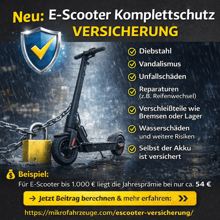 Versicherung gegen Diebstahl, Wasserschäden, Verschleißteile