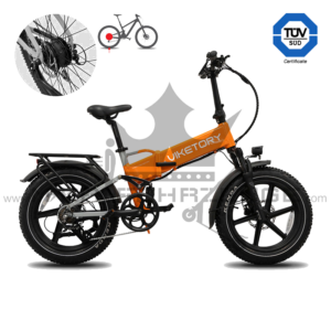 BRAVE Fatbike Faltbares E-Bike 250W Orange/Grau – Frontansicht