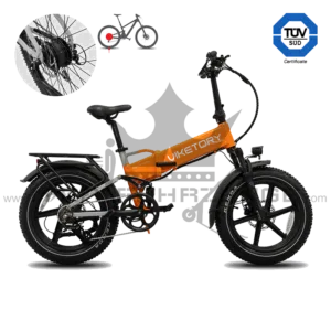 BRAVE Fatbike Faltbares E-Bike 250W Orange/Grau – Frontansicht