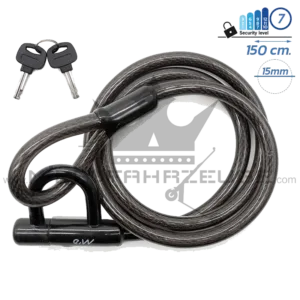 Ewheel EWLK014 Schloss – Sicherheitsschloss Schwarz für E-Scooter & E-Bike – Frontansicht