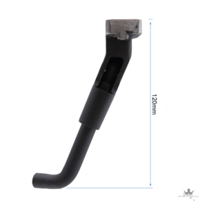 Segway-Ninebot E22 / E25 Ständer schwarz 130 mm mit Zierblende – Frontansicht