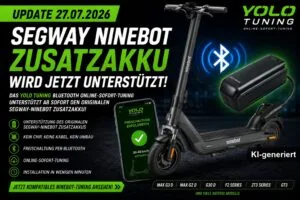 Neues Update für den Ninebot Lizenzcode, auch der Zusatzakku vom Ninebot G3 wird jetzt unterstützt (KI-generiertes Bild)