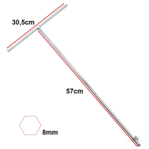 Inbusschlüssel M10 / 58 cm für Smartgyro Lenksäule – Frontansicht