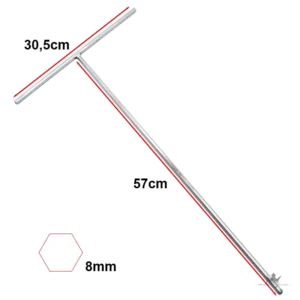 Inbusschlüssel M10 / 58 cm für Smartgyro Lenksäule – Frontansicht