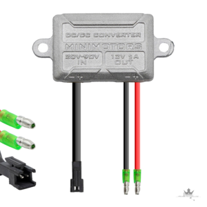 Minimotors DC-Wandler 20–90 V auf 12 V 5 A – Original – Frontansicht