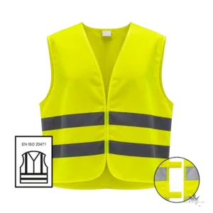 Reflexweste RFT-007 – Fluoreszierend Gelb EN ISO 20471 – Frontansicht