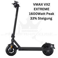 Der VX2 Extreme E-Scooter mit leistungsstarkem 500W Motor, 70 km Reichweite und integrierten Blinkern – ideal für Stadtfahrten und Abenteuer im Gelände.