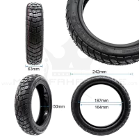 10x2,5-6,5 Offroad Tubeless Tire Tyre Reifen mit Gel Antipannengel Escooter Ersatzteil