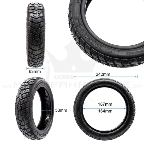 10x2,5-6,5 Offroad Tubeless Tire Tyre Reifen mit Gel Antipannengel Escooter Ersatzteil