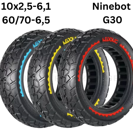 Pannensicher Solid Solider Rad roter Reifen 10×2,5-6,5 – Offroad (44MM) [Nedong] 6070-6,5 NInebot Max G30