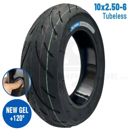 SUNIIK E-Scooter Reifen 10x2,5-6 Tubeless Cityroad mit Pannenschutzgel Tire Tyre Gel Antipannengel Ersatzteil Escooter