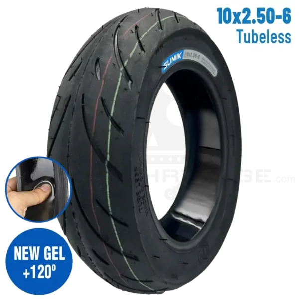 SUNIIK E-Scooter Reifen 10x2,5-6 Tubeless Cityroad mit Pannenschutzgel Tire Tyre Gel Antipannengel Ersatzteil Escooter