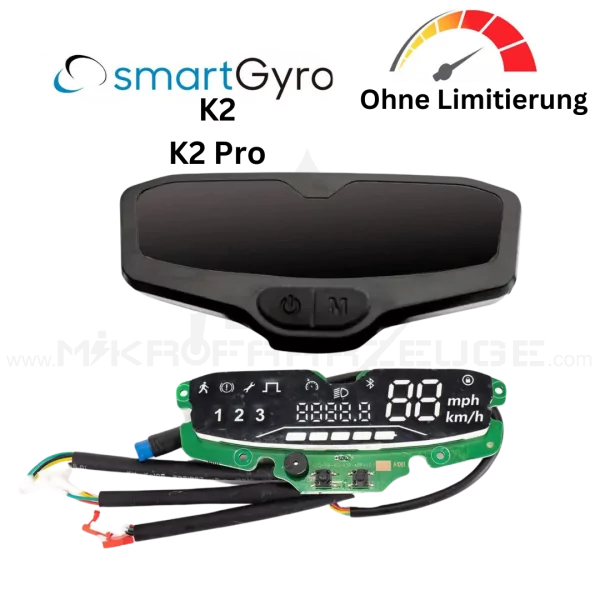 Smartgyro Display Dashboard Einheit Tuning ohne Limitierung ohne Begrenzung 5-Polig für geschlossenen Stromkreis