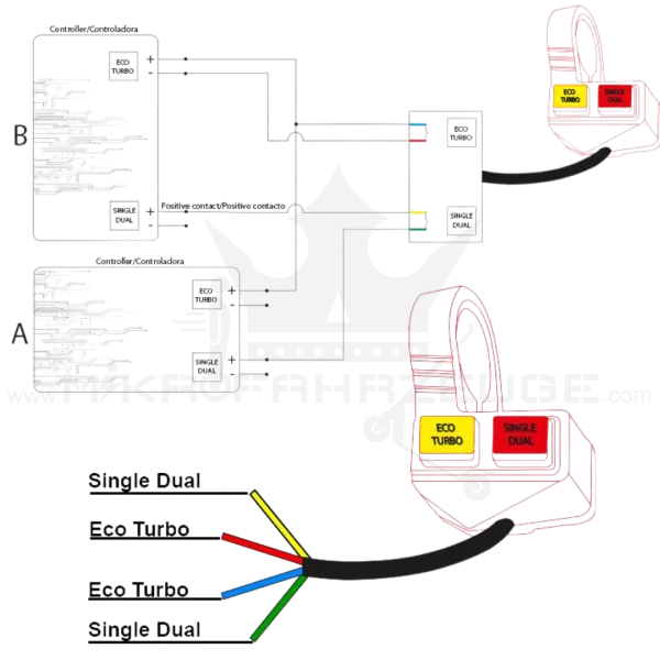 Techlife X8Motus Pro 10 Schalter EcoTurbo - SingleDual Escooter Ersatzteil Zubehör Switch Button Boost